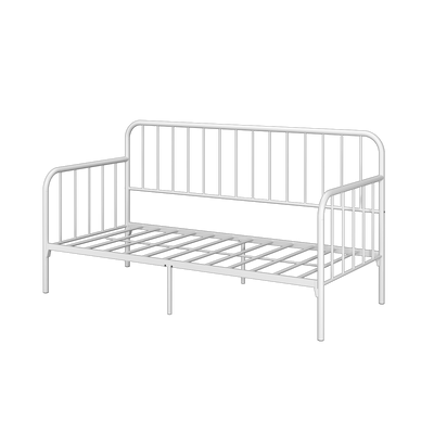 6.4FT Day Bed / Pull Out Trundle Bed Frame Single Powder Coat Metal Black White-0045/0046/0115