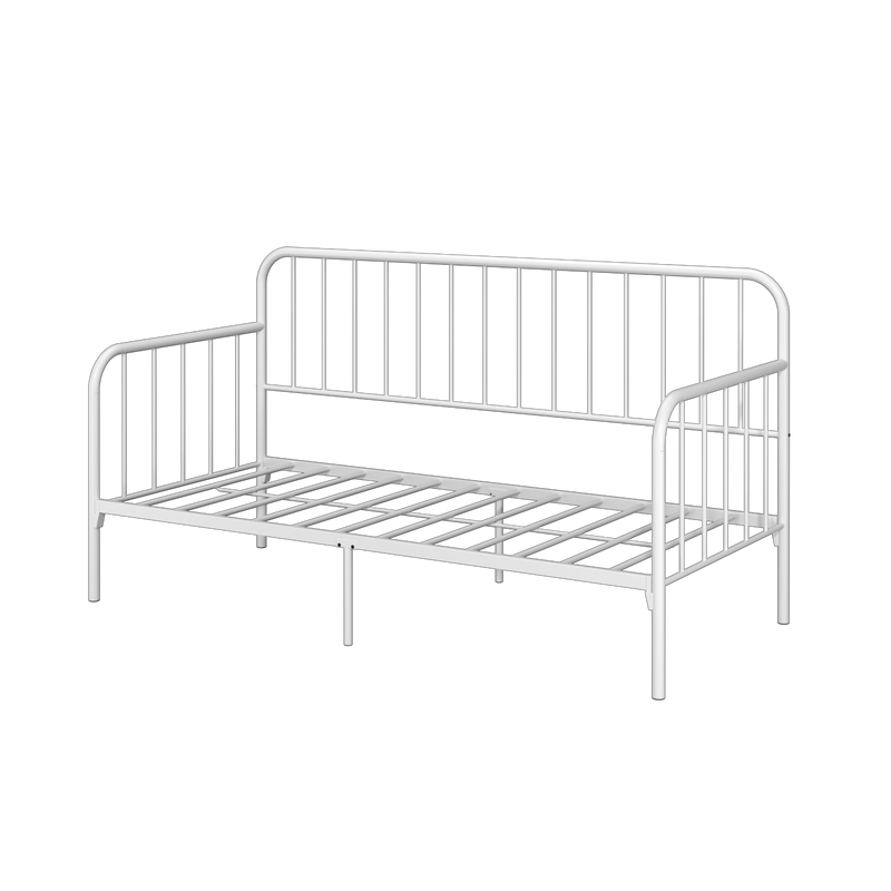 6.4FT Day Bed / Pull Out Trundle Bed Frame Single Powder Coat Metal Black White-0045/0046/0115