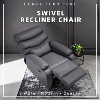 (Free Installation) 2FT Fabric/TPU Recliner Sofa 1 Seater Recliner Grey Clay Brown Blue Cream-530/533/529
