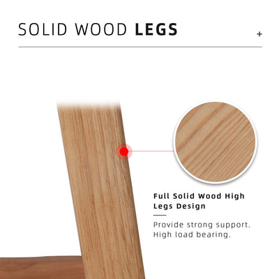 BAR/PUB/CAFE/STOOL With Modern Wooden Texture PU Leather Bar Stool with Solid Wood Legs - 204/MELON