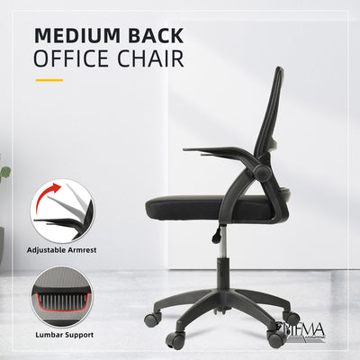HomeZ Office Chair Ergonomic Chair Executive Mesh High back / Medium Back Chair/with legrest - Black