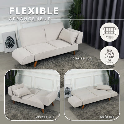 5FT 2 Seater Pet Friendly Sofa Bed Adjustable Backrest and Armrest Cat Claw TPU Fabric