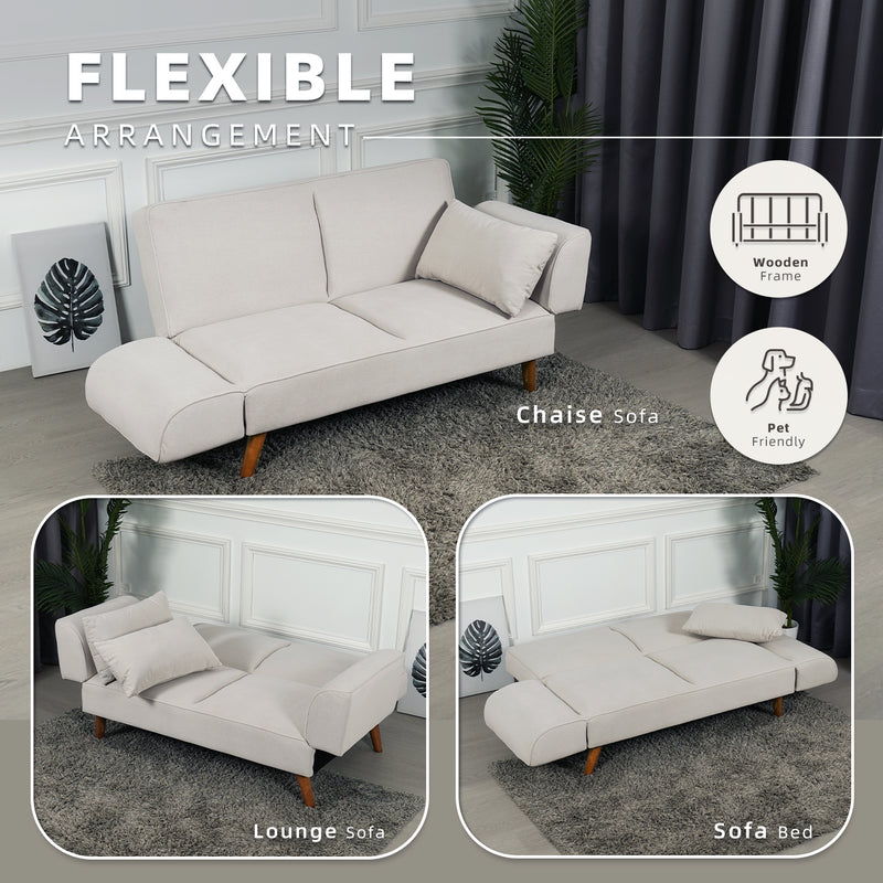 5FT 2 Seater Pet Friendly Sofa Bed Adjustable Backrest and Armrest Cat Claw TPU Fabric