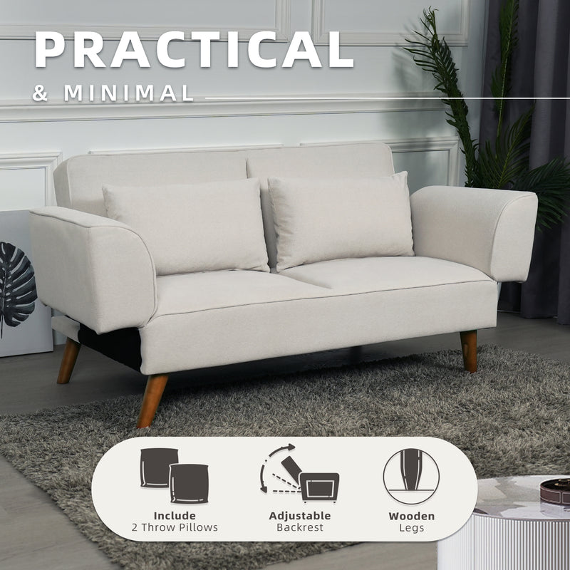 5FT 2 Seater Pet Friendly Sofa Bed Adjustable Backrest and Armrest Cat Claw TPU Fabric