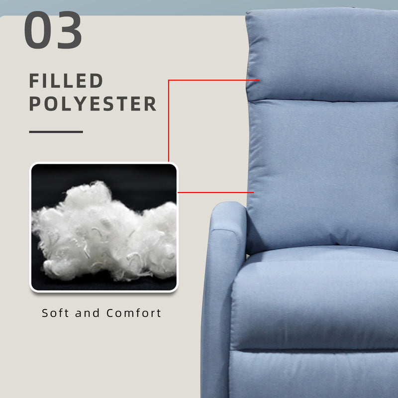 (Free Installation) 2FT Fabric/TPU Recliner Sofa 1 Seater Recliner Grey Clay Brown Blue Cream-530/533