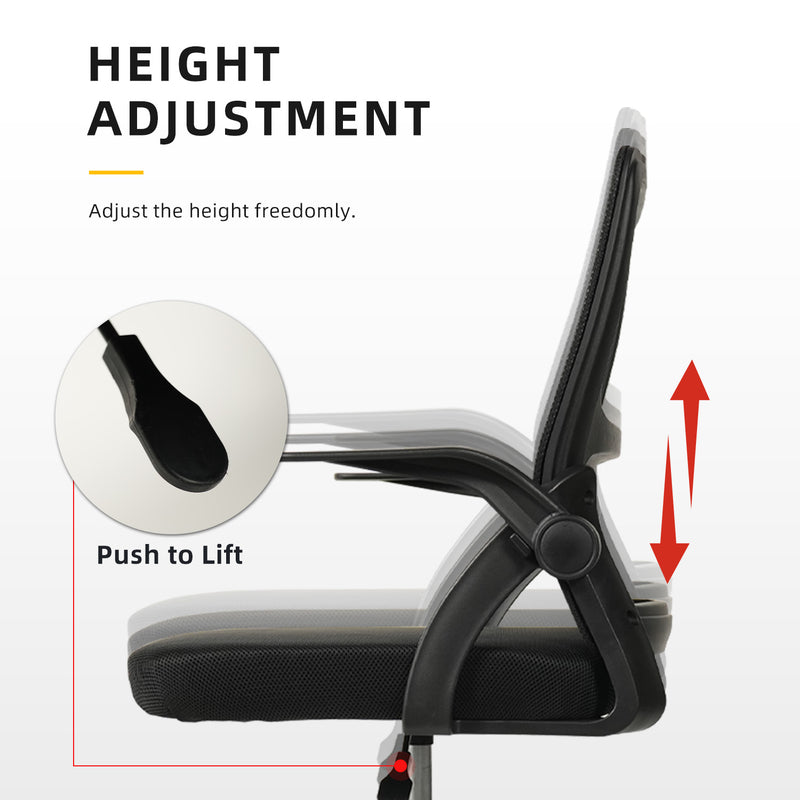 HomeZ Office Chair Ergonomic Chair Executive Mesh High back / Medium Back Chair/with legrest - Black