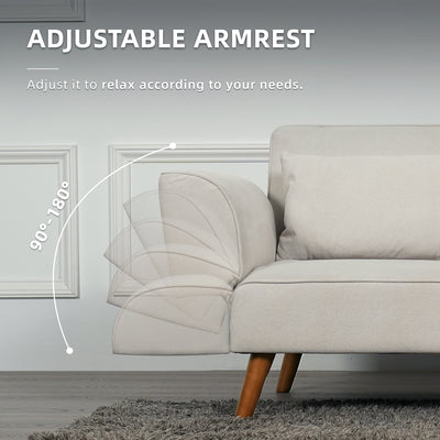 5FT 2 Seater Pet Friendly Sofa Bed Adjustable Backrest and Armrest Cat Claw TPU Fabric