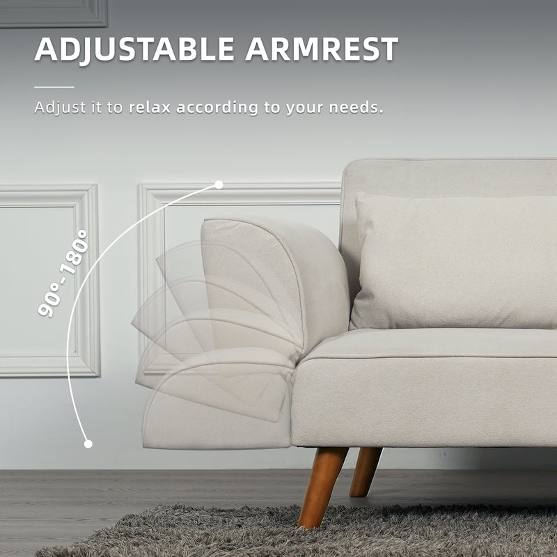 5FT 2 Seater Pet Friendly Sofa Bed Adjustable Backrest and Armrest Cat Claw TPU Fabric
