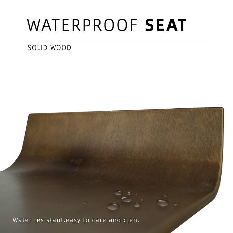 BAR/PUB/CAFE/STOOL With Modern Wooden Texture PU Leather Bar Stool with Solid Wood Legs - 204/MELON