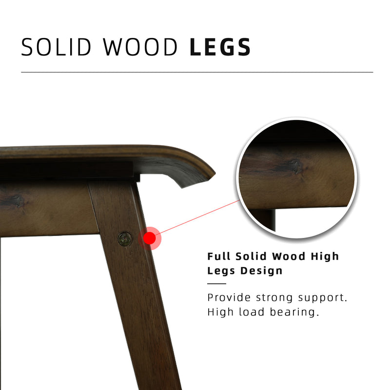 BAR/PUB/CAFE/STOOL With Modern Wooden Texture PU Leather Bar Stool with Solid Wood Legs - 204/MELON