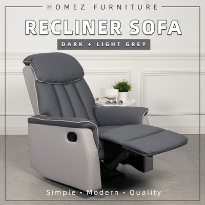 (Free Installation) 1 Seater Sofa Pet Friendly TPU Fabric Recliner Sofa Bed Leisure Sofa Chair - 545