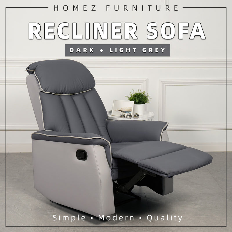 (Free Installation) 1 Seater Sofa Pet Friendly TPU Fabric Recliner Sofa Bed Leisure Sofa Chair - 545