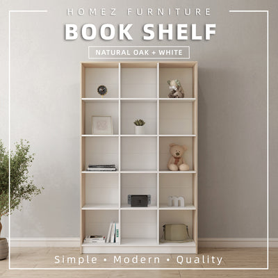 [Free Installation] Homez Book Shelf Rack Divider Cabinet with 15 Compartments - HMZ-FN-BS-1004