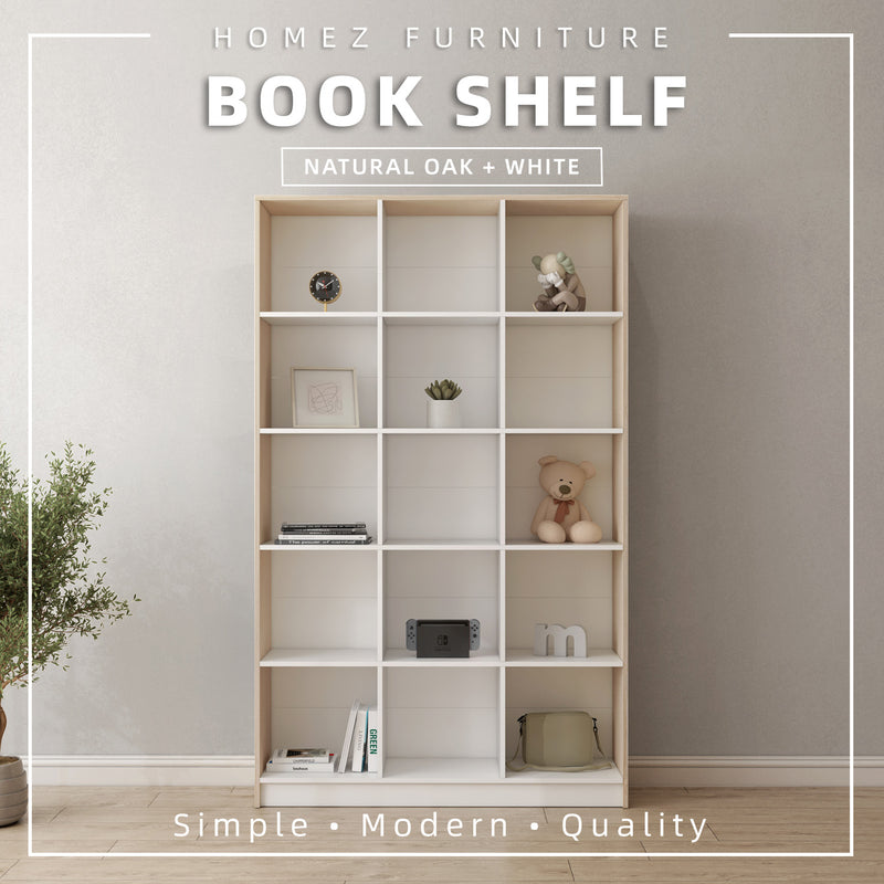 [Free Installation] Homez Book Shelf Rack Divider Cabinet with 15 Compartments - HMZ-FN-BS-1004