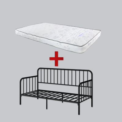 [COMBO Bedframe+Mattress]- Day Bed/Trundle/Pull Out/Single/Metal Bedframe + Purefoam Mattress-3FT