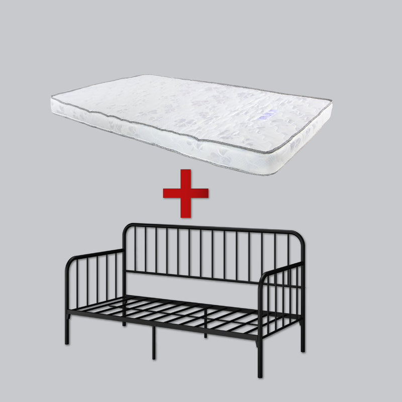 [COMBO Bedframe+Mattress]- Day Bed/Trundle/Pull Out/Single/Metal Bedframe + Purefoam Mattress-3FT