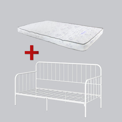 [COMBO Bedframe+Mattress]- Day Bed/Trundle/Pull Out/Single/Metal Bedframe + Purefoam Mattress-3FT