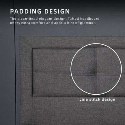 3.3FT Divan Single Size Bed Frame Pull Out Bed Single Headboard Linen Fabric Bed Frame - DV012S/DV3363