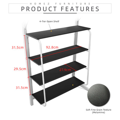 Loft Bed Frame Study Table & Book Shelves - Single - 3VAH904/BB8100