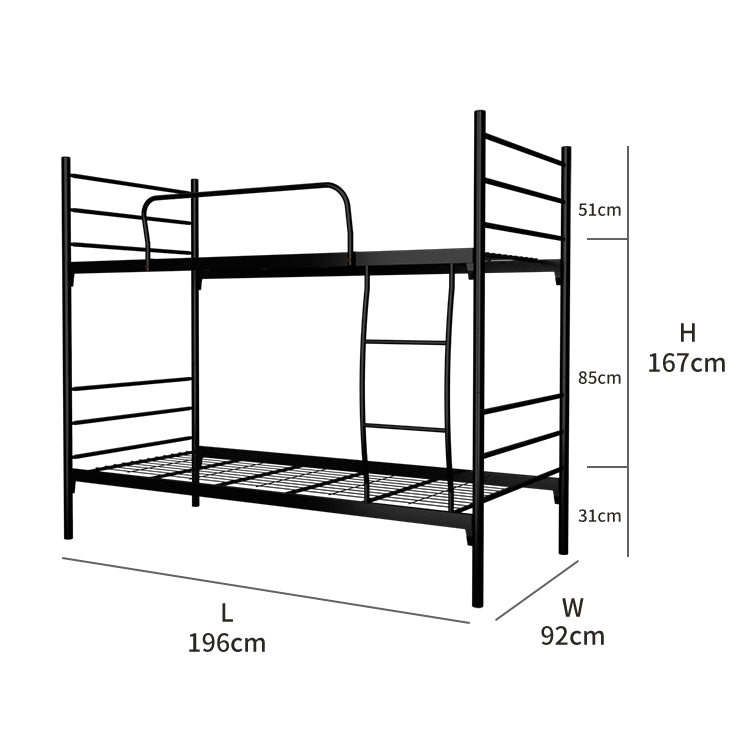 6.4FT Single and Double Decker Bed Frame - White / Black - FYDB-0058/3VEY