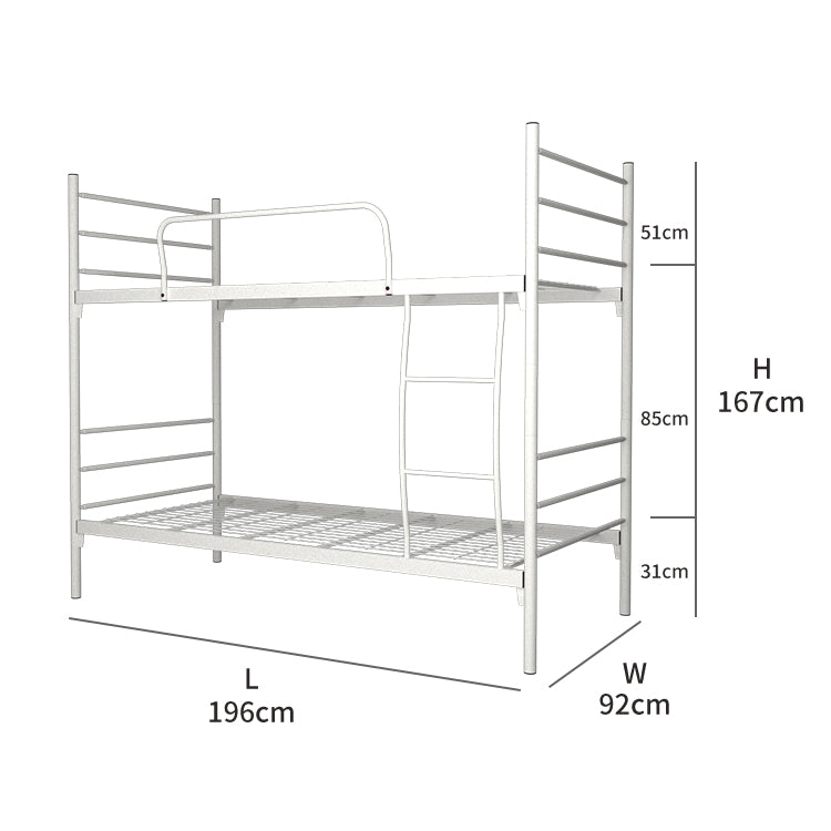 6.4FT Single and Double Decker Bed Frame - White / Black - FYDB-0058/3VEY
