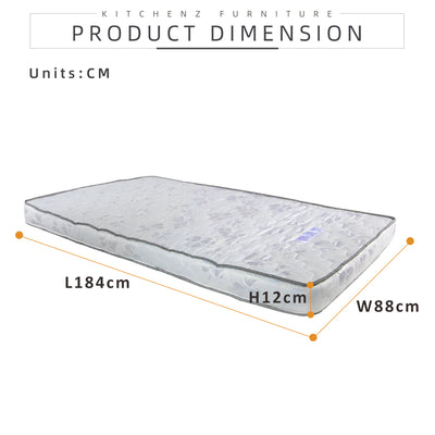 [COMBO Bedframe+Mattress]- Day Bed/Trundle/Pull Out/Single/Metal Bedframe + Purefoam Mattress-3FT