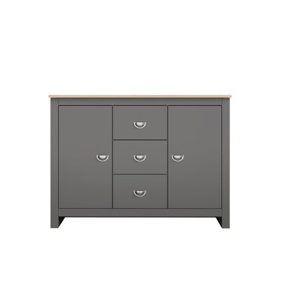 [Free Installation] 4FT Grayson Series Display Cabinet with 3 Drawers & 2 Storage Cabinet Living Metal Handle - G7717