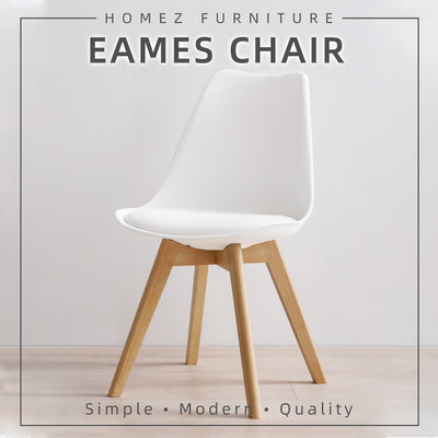 Eames Lounge Chair Dining / Office Chair c/w Dowel Wood Eiffel Legs - HMZ-DC-A304B/A404B