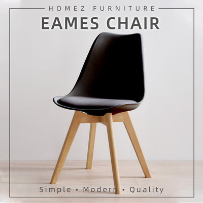 Eames Lounge Chair Dining / Office Chair c/w Dowel Wood Eiffel Legs - HMZ-DC-A304B/A404B