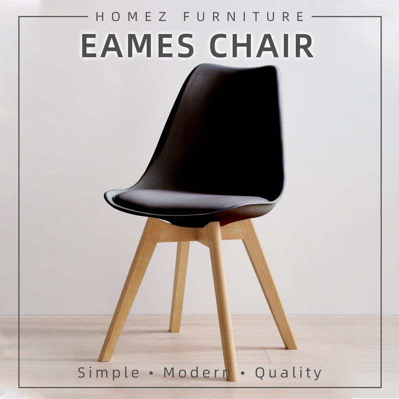Eames Lounge Chair Dining / Office Chair c/w Dowel Wood Eiffel Legs - HMZ-DC-A304B/A404B
