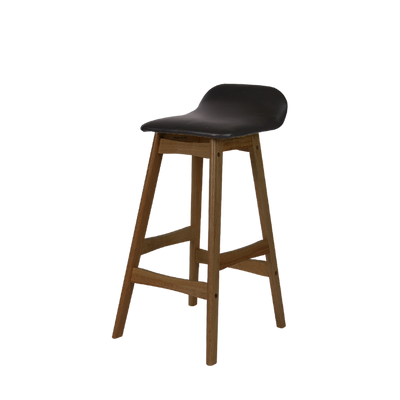 BAR/PUB/CAFE/STOOL With Modern Wooden Texture PU Leather Bar Stool with Solid Wood Legs - 204/MELON