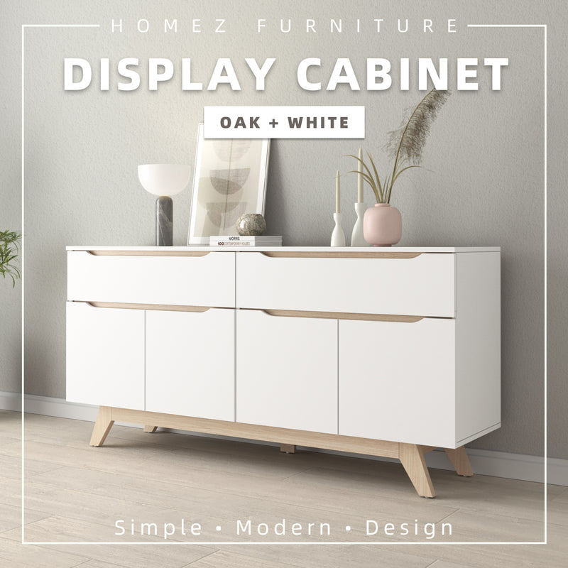 [Free Installation] 5.5FT Simona Series Display Cabinet Modernist Design - HMZ-FN-DC-7714-WT
