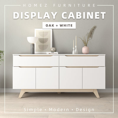 [Free Installation] 5.5FT Simona Series Display Cabinet Modernist Design - HMZ-FN-DC-7714-WT