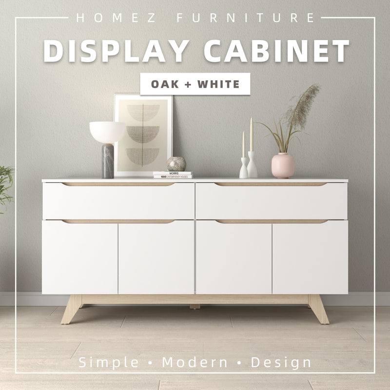 [Free Installation] 5.5FT Simona Series Display Cabinet Modernist Design - HMZ-FN-DC-7714-WT