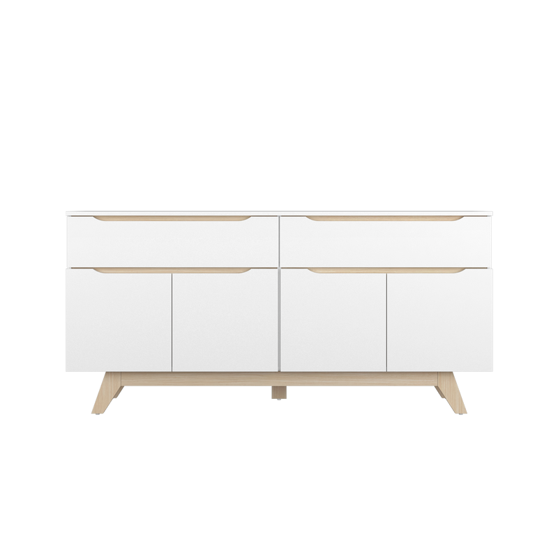 [Free Installation] 5.5FT Simona Series Display Cabinet Modernist Design - HMZ-FN-DC-7714-WT