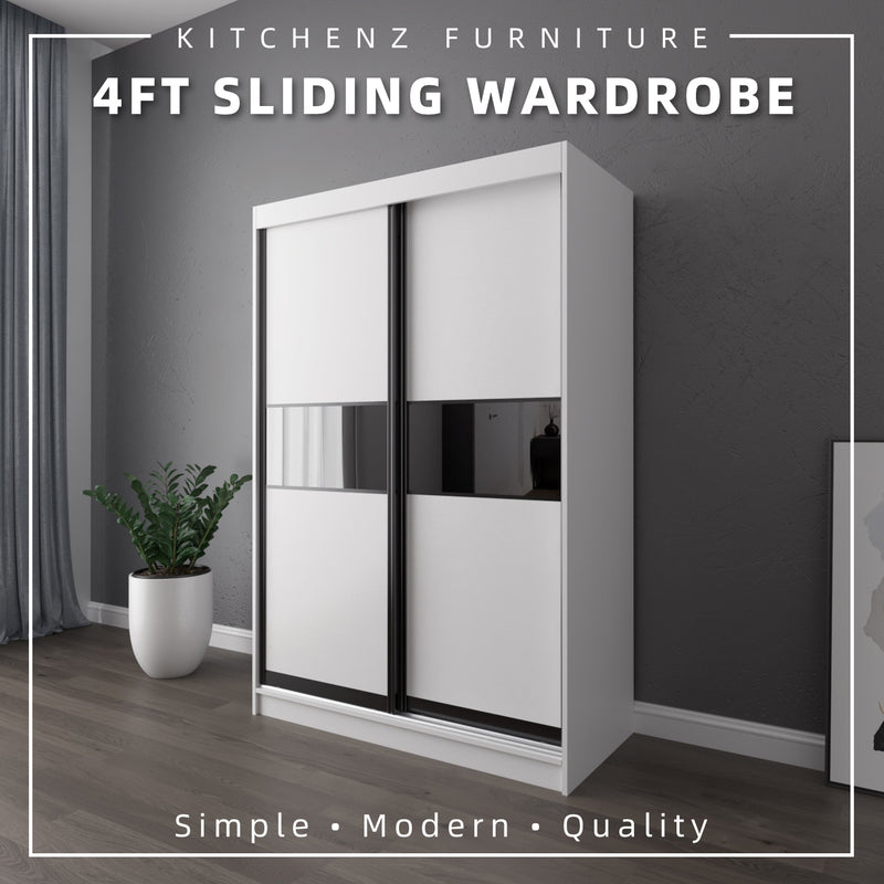 HomeZ 4FTx6FT Sliding Anti Jump Wardrobe Storage Cabinet - 6005/6015/6025/6045