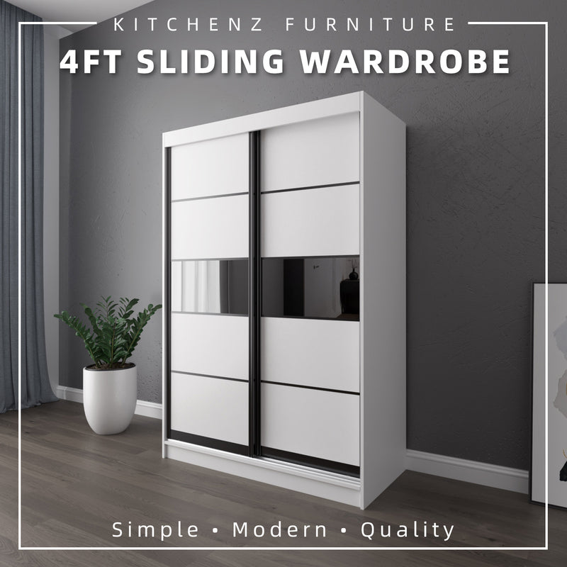 HomeZ 4FTx6FT Sliding Anti Jump Wardrobe Storage Cabinet - 6005/6015/6025/6045