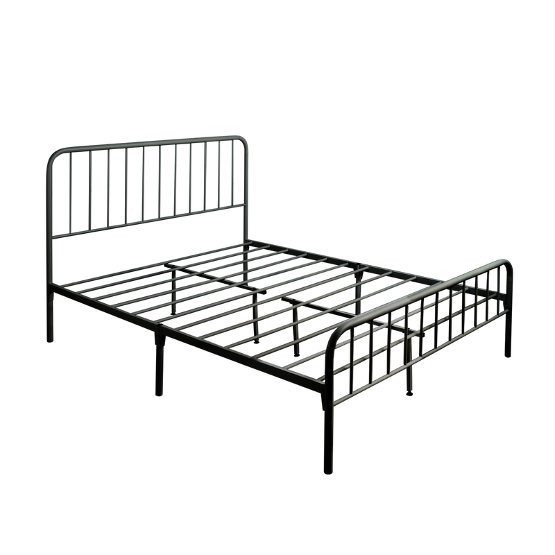 6.5FT 3V Powder Coated Metal Queen Size Bed Frame-HMZ-FYDB-0025-WHT/STB
