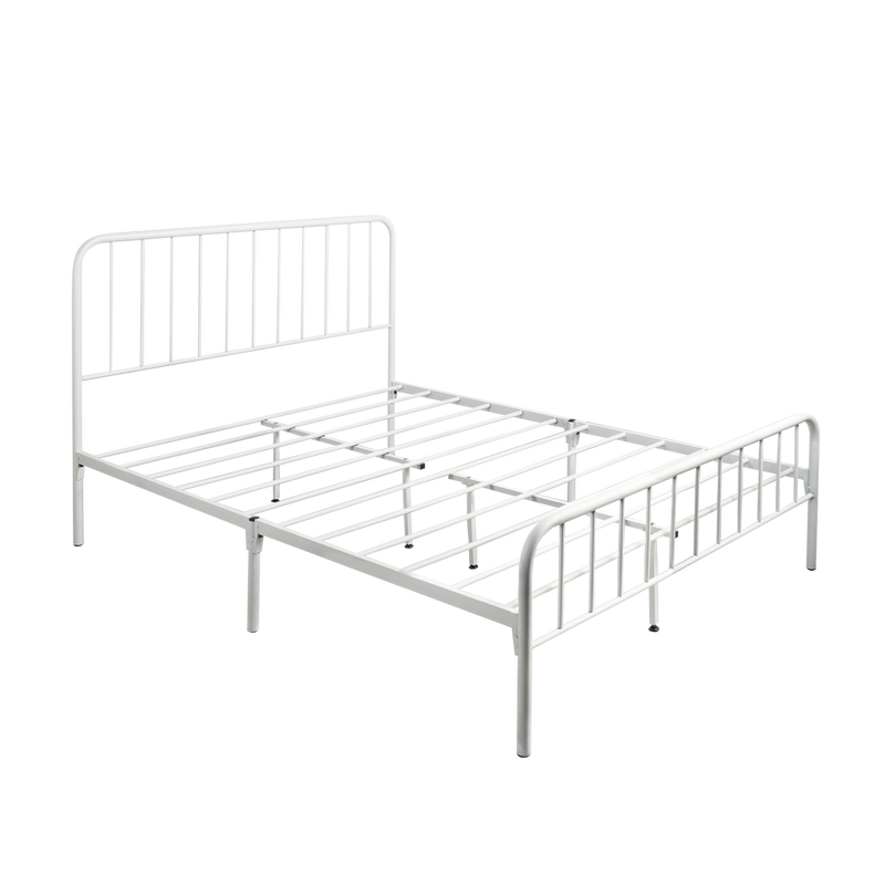 6.5FT 3V Powder Coated Metal Queen Size Bed Frame-HMZ-FYDB-0025-WHT/STB