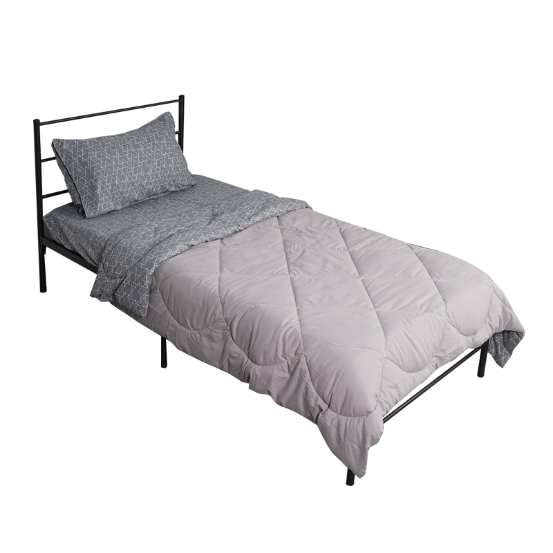 (Self-assembly) HomeZ Single Bed Frame Powder Coat Metal Metal Bed Frame-FYSB0005