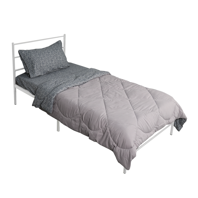(Self-assembly) HomeZ Single Bed Frame Powder Coat Metal Metal Bed Frame-FYSB0005