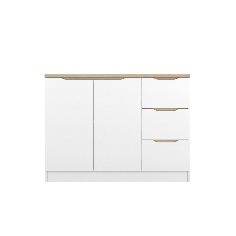 4FT Sinowa Pro Series Full Melamine Soft-Close Door Kitchen Cabinet Base Unit  / Kitchen Storage - HMZ-KBC-M9215-LH+WT