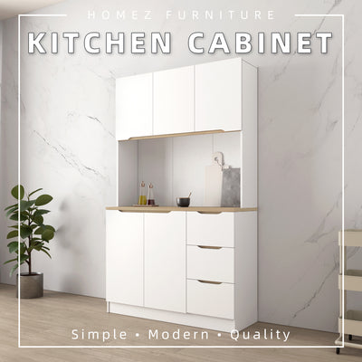 4FT Sinowa Series Full Melamine Kitchen Cabinet Tall Unit / Kitchen Storage - HMZ-KC-M2015V2-LH+WT
