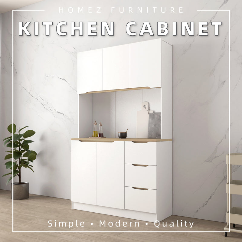 4FT Sinowa Series Full Melamine Kitchen Cabinet Tall Unit / Kitchen Storage - HMZ-KC-M2015V2-LH+WT