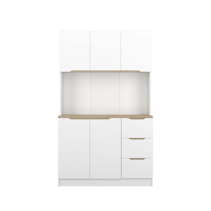 4FT Sinowa Series Full Melamine Kitchen Cabinet Tall Unit / Kitchen Storage - HMZ-KC-M2015V2-LH+WT