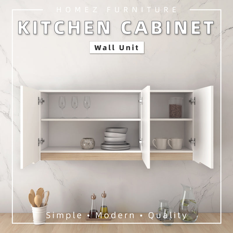 (Self Assembly) 4FT Sinowa Series Full Melamine Kitchen Cabinet Wall Unit / Kitchen Storage-HMZ-KWC-M6125-WT