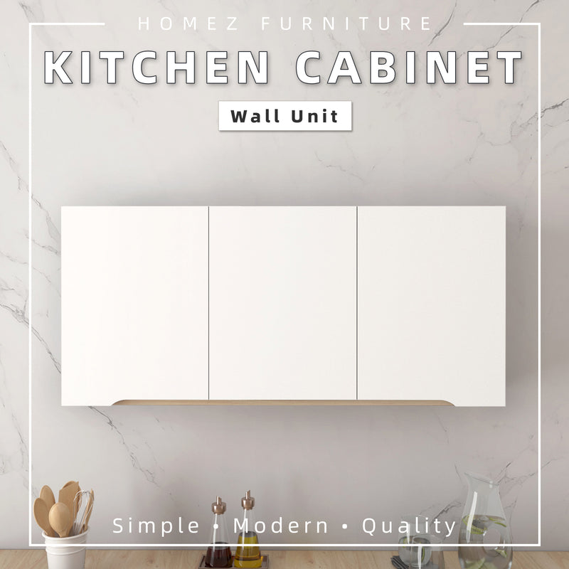 (Self Assembly) 4FT Sinowa Series Full Melamine Kitchen Cabinet Wall Unit / Kitchen Storage-HMZ-KWC-M6125-WT