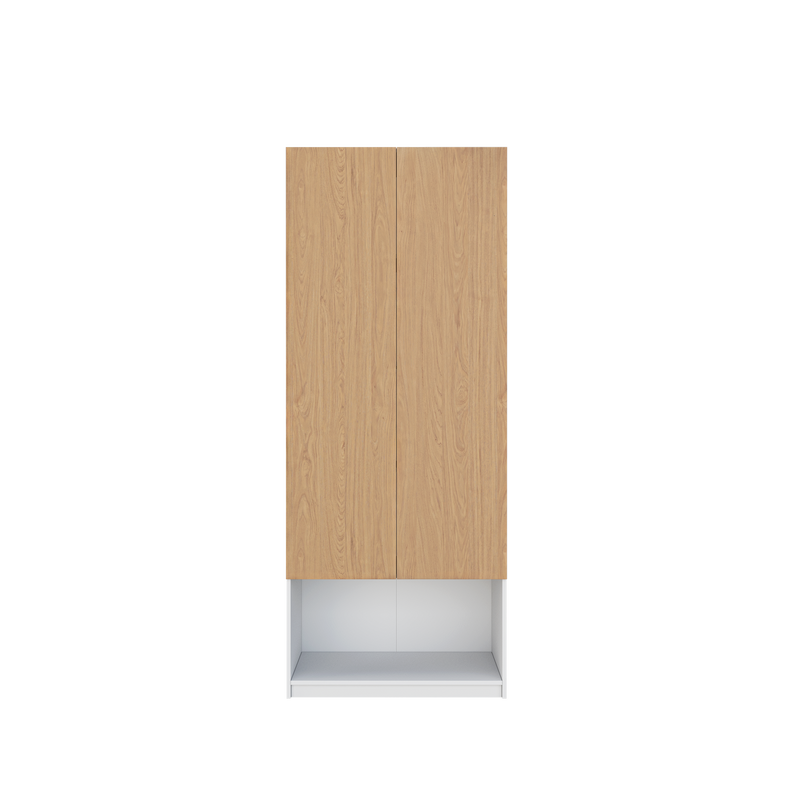 [Free Installation] Office Cabinet 2.6FTx6.5FT Tall Soft Close Doors/Open Shelves Storage Melamine - M1801/M1802/M1803