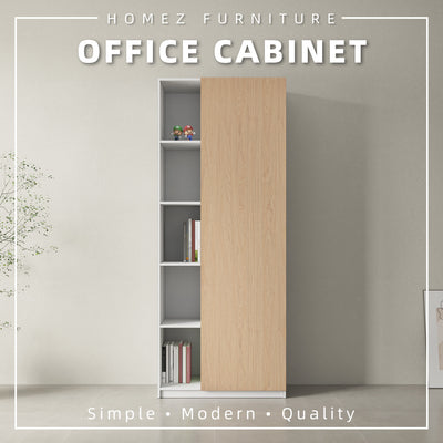 [Free Installation] Office Cabinet 2.6FTx6.5FT Tall Soft Close Doors/Open Shelves Storage Melamine - M1801/M1802/M1803