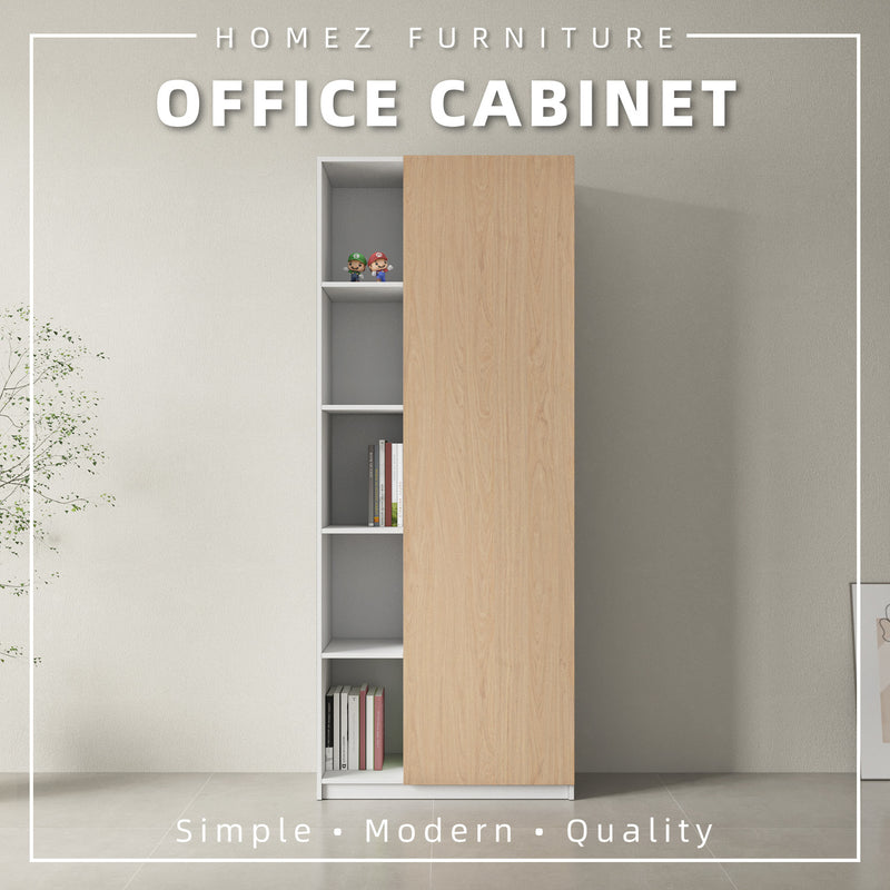 [Free Installation] Office Cabinet 2.6FTx6.5FT Tall Soft Close Doors/Open Shelves Storage Melamine - M1801/M1802/M1803